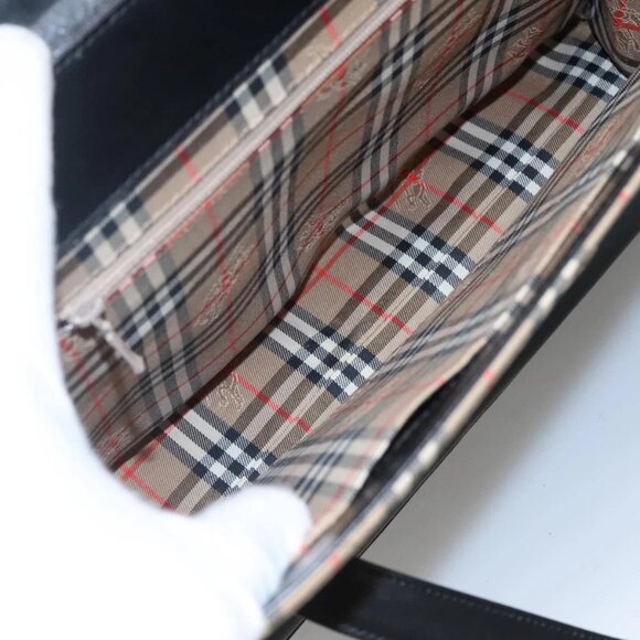 BURBERRY Shoulder Bag Leather Black Auth MY280 - Picture 13 of 16